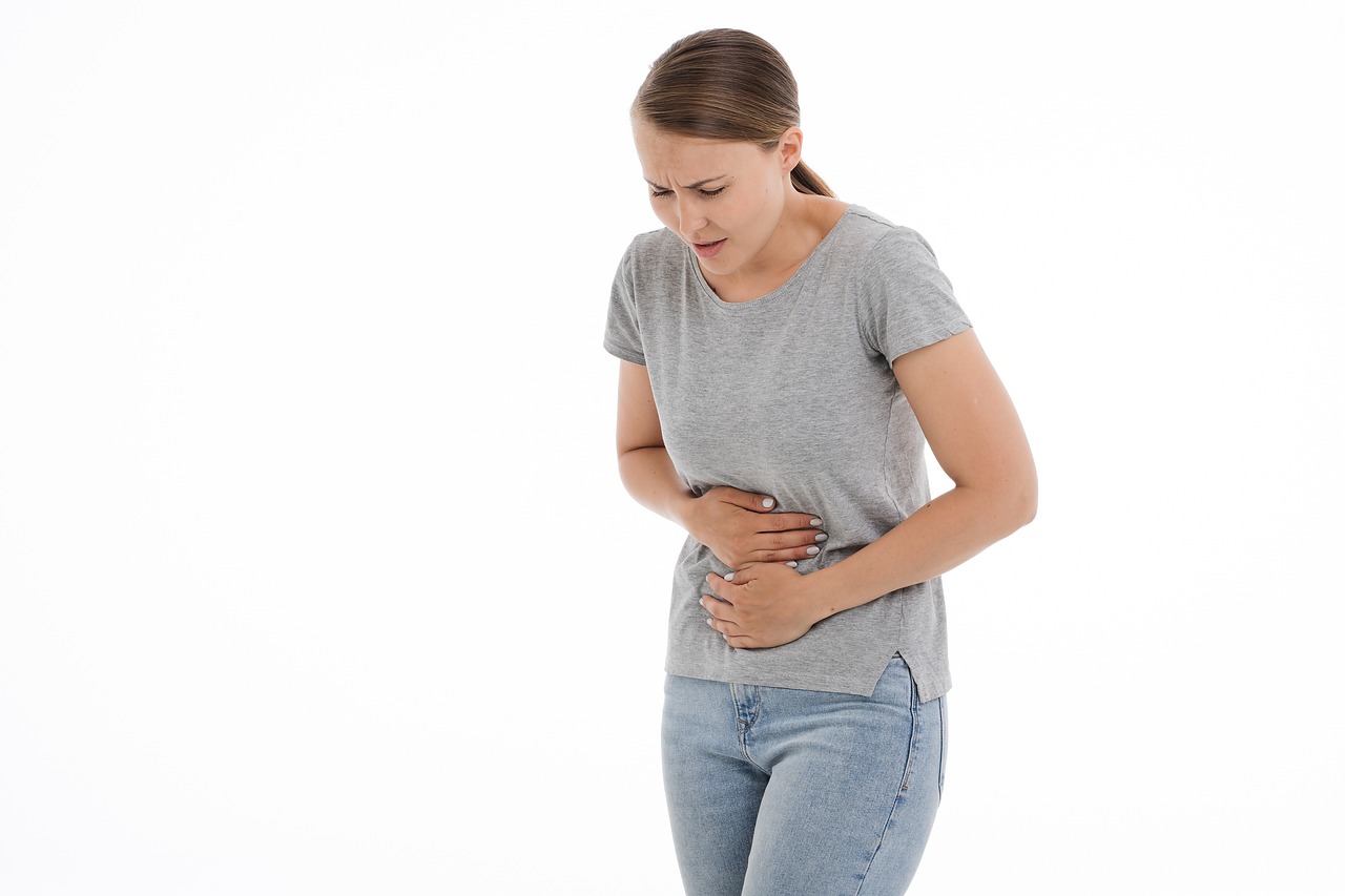 unhealthy gut woman